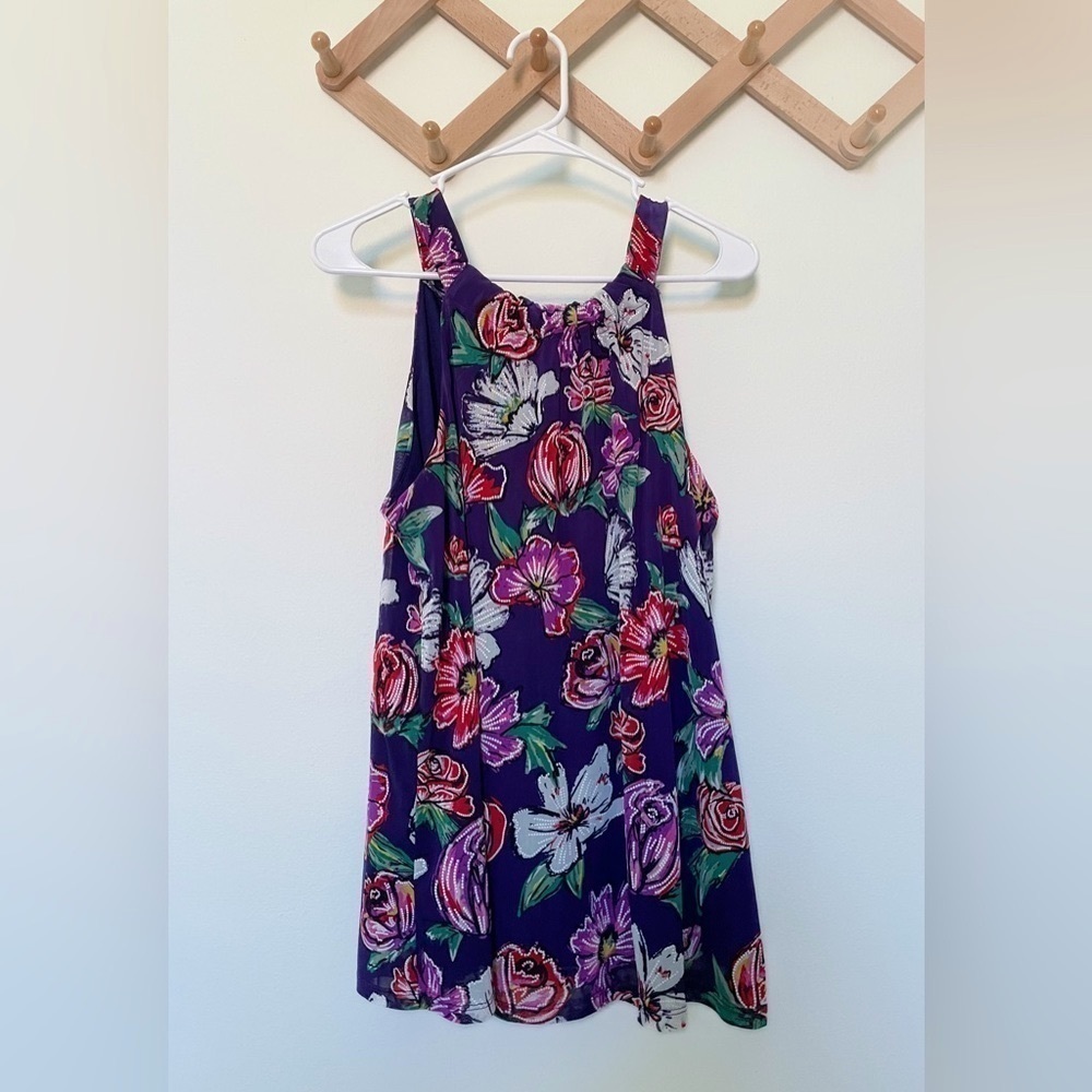BYdesign |‎ Women's Purple Sleeveless Multicolored Floral Top